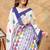 white colour Linen cotton ready to wear saree with unstitched blouse