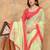 cream colour Linen cotton ready to wear saree with unstitched blouse