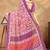 purple colour Linen cotton ready to wear saree with unstitched blouse