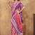 purple colour Linen cotton ready to wear saree with unstitched blouse
