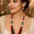 Traditional Red Green Beaded Necklace Set