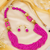 Traditional pink festive necklace set