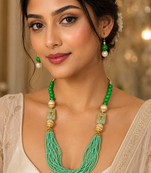 Traditional mint green layered necklace