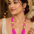 Traditional pink festive necklace set