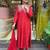 Red chanderi silk embroidery kurta set with dupatta | party wear kurti set