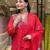 Red chanderi silk embroidery kurta set with dupatta | party wear kurti set