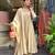 Cream chanderi silk sequence embroidery kurta set with dupatta | readymade suit