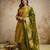 Mustard vatican silk embroidery kurta set with jacquard dupatta | readymade suit