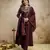 Brown vichitra silk embroidery kurta set with dupatta | party wear kurti set