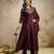 Brown vichitra silk embroidery kurta set with dupatta | party wear kurti set