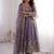 Womens new latest trendy elegant lavendar  embroidered anarkali suit set with scalloped dupatta