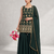Women’s designer green embroidered sharara suit set with dupatta