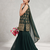 Women’s designer green embroidered sharara suit set with dupatta