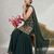 Women’s designer green embroidered sharara suit set with dupatta