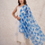 Women   s off-white straight cotton kurta pant set with floral organza dupatta set