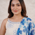 Women   s off-white straight cotton kurta pant set with floral organza dupatta set