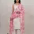 Women  s straight cotton kurta pant set with floral organza dupatta set