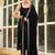 Womens new elegant black embroidered kurti with matching bottom set