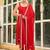 Womens new elegant red embroidered kurti with matching bottom set