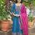 Womens new elegant pink anarkali gown with embroidered yoke  contrasting wine dupatta set