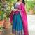 Womens new elegant pink anarkali gown with embroidered yoke  contrasting wine dupatta set