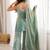 Elegant green freindy silk short kurti bell bottom plazzo set with embroidered dupatta