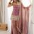 Elegant pink freindy silk short kurti bell bottom plazzo set with embroidered dupatta