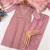 New womens peach straight cut kurta set with scalloped embroidered organza dupatta set