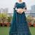 Women's Teal Net Embroidered Semi-Stiched Lehenga With Unstiched Choli And Net Dupatta