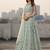 Women's Light Blue Net Embroidered Semi-Stiched Lehenga With Unstiched Choli And Net Dupatta