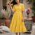 Yellow color muslin printed stylish kurti