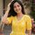 Yellow color muslin printed stylish kurti