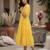 Yellow color muslin printed stylish kurti