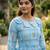 Blue color muslin printed stylish kurti