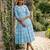 Blue color muslin printed stylish kurti