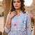 Sky blue color muslin printed stylish kurti