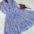 Sky blue color muslin printed stylish kurti