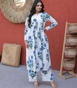 Blue color smart and top bottom kurta set for stylish fancy looks