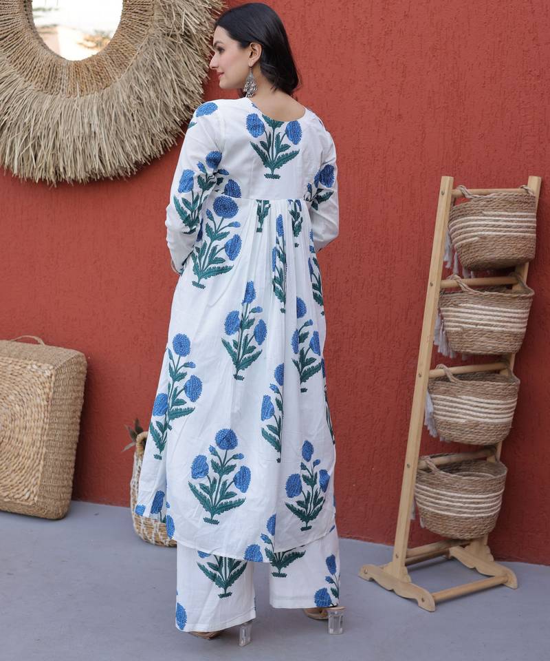 Blue color smart and top bottom kurta set for stylish fancy looks