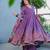 Lavender color muslin stylish partywear readymade kurta set with dupatta