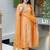 Orange color muslin stylish partywear readymade kurta set with dupatta