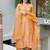 Orange color muslin stylish partywear readymade kurta set with dupatta
