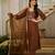 Brown color vichitra silk stylish partywear readymade kurta set with dupatta