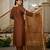 Brown color vichitra silk stylish partywear readymade kurta set with dupatta