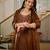 Brown color vichitra silk stylish partywear readymade kurta set with dupatta