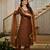 Brown color vichitra silk stylish partywear readymade kurta set with dupatta