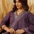 Lavender color stylish roman silk embroidered graceful partywear dress