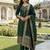 Green color art silk stylish partywear readymade kurta set with dupatta