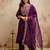 Wine color chanderi partywear readymade salwar kameez for graceful looks