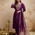 Wine color chanderi partywear readymade salwar kameez for graceful looks